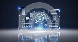 Futuristic Digital Dashboard with Data Visualization and Analytics