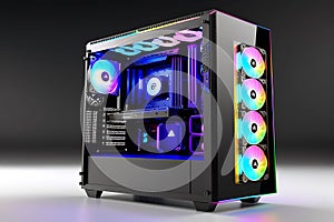 Cutting-Edge High-End PC: RGB Lighting, Neatly Managed Cables in a Tempered Glass Case, Liquid Cooling Elegance