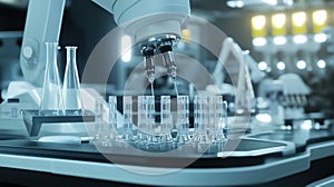 Advanced laboratory equipment analyzing samples