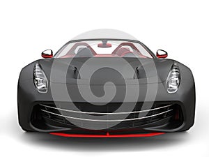 Cutting edge sports car - matte black with fiery red details