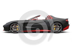 Cutting edge sports car - matte black with fiery red details