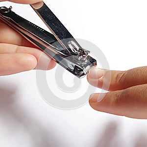 Cutting fingernails that start to long