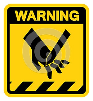 Cutting Of Fingers Angled Blade Warning Sign, Vector Illustration, Isolate On White Background Label .EPS10