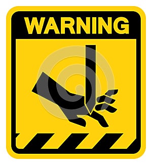 Cutting of Fingers Straight Blade Warning Sign, Vector Illustration, Isolate On White Background Label .EPS10