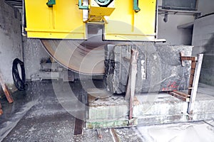 Cutting granite stone