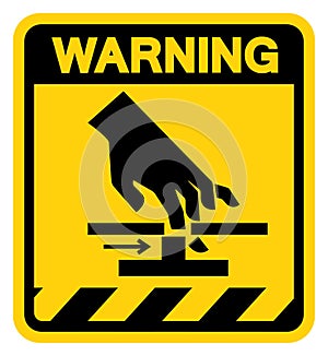 Cutting of Hand Moving Parts Warning Sign, Vector Illustration, Isolate On White Background Label .EPS10