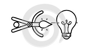 Cutting Idea Innovation Block, Creative Problem Obstacle, vector design Generative AI photo
