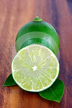 Cutting limes on wood.