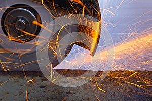 Cutting of metal with sparks