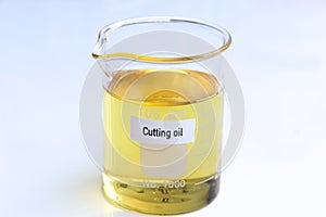 Cutting oil in container, science experiment concept