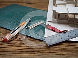 Cutting paper architectural model