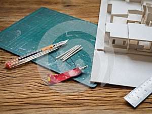 Cutting paper architectural model