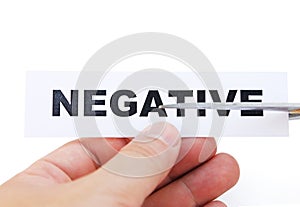 Cutting paper of negative