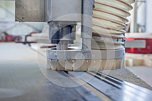 Cutting plywood on a wood