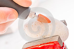 Cutting and polishing stone with rotary multi tool