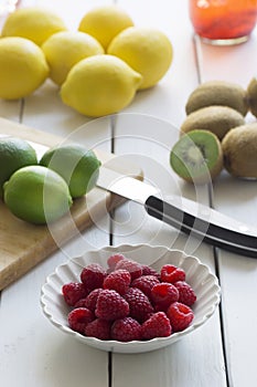 Cutting and Preparing Fruit for Recipe