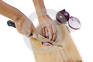 Cutting Red Onion
