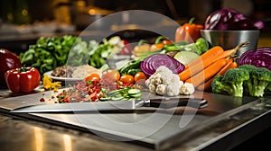 cutting restaurant kitchen work table