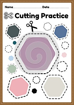 Cutting skills activities for preschool kids to cut the paper with scissors to improve motor skills, coordination