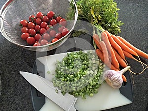 Cutting Summer Vegetables