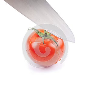 Cutting a tomato