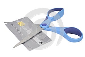 Cutting up Credit Card With Scissors