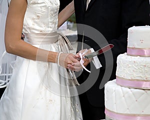 Cutting the wedding cake