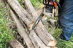 Cutting wood with a motor tester