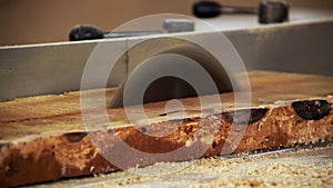 Cutting Woods in Carpenter Workshop