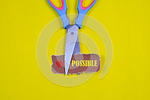 Cutting the word im so it written possible.