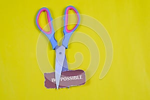 Cutting the word im so it written possible.Impossible Is Possible