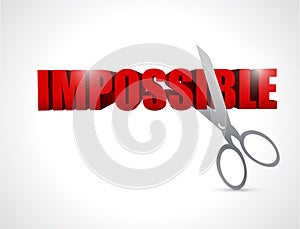 Cutting the word impossible. illustration design