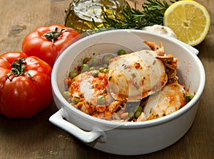 Cuttlefish with peas