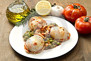 Cuttlefish with peas