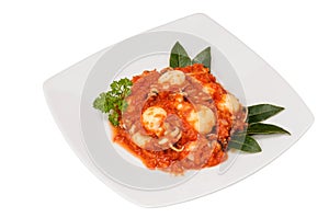Cuttlefish with tomato sauce