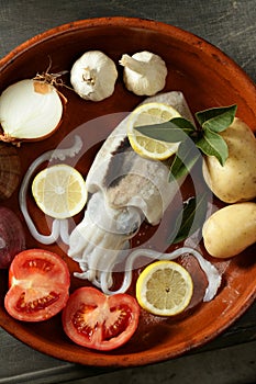 Cuttlefish uncooked, Squid Mediterranean seafood