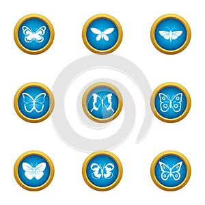 Cutworm icons set, flat style