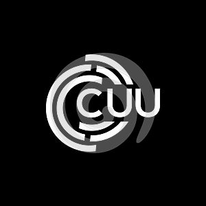 CUU letter logo design on black background. CUU creative initials letter logo concept. CUU letter design