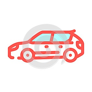 cuv crossover color icon vector illustration