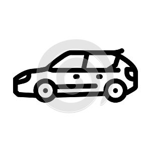 cuv crossover line icon vector illustration