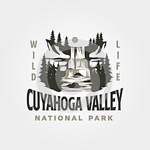 cuyahoga valley vintage logo vector illustration design photo