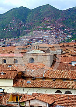 Cuzco city and mountains photo