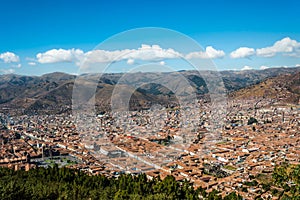Cuzco cityscape in the peruvian Andes