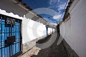 CUZCO PERU, Inca Empire, the San Blas neighborhood was known by local inhabitants for its beautiful architecture, colonial period