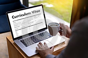 CV - Curriculum Vitae (Job interview concept with business CV re