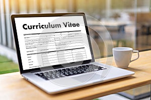 CV - Curriculum Vitae (Job interview concept with business CV re