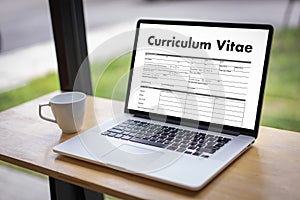 CV - Curriculum Vitae (Job interview concept with business CV re