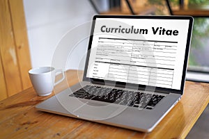 CV - Curriculum Vitae (Job interview concept with business CV re