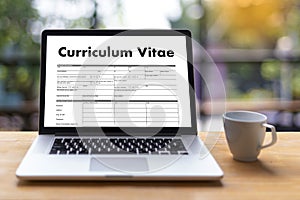 CV - Curriculum Vitae (Job interview concept with business CV re