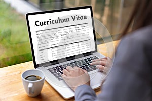 CV - Curriculum Vitae (Job interview concept with business CV re